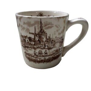 Johnson Brothers Vintage Tulip Time Coffee Mug Brown